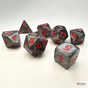 Velvet Black with Red Dice Set - Rollespilsterninger - Chessex